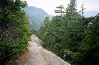 Looking back along ledge leading to North Peak 2003-06.